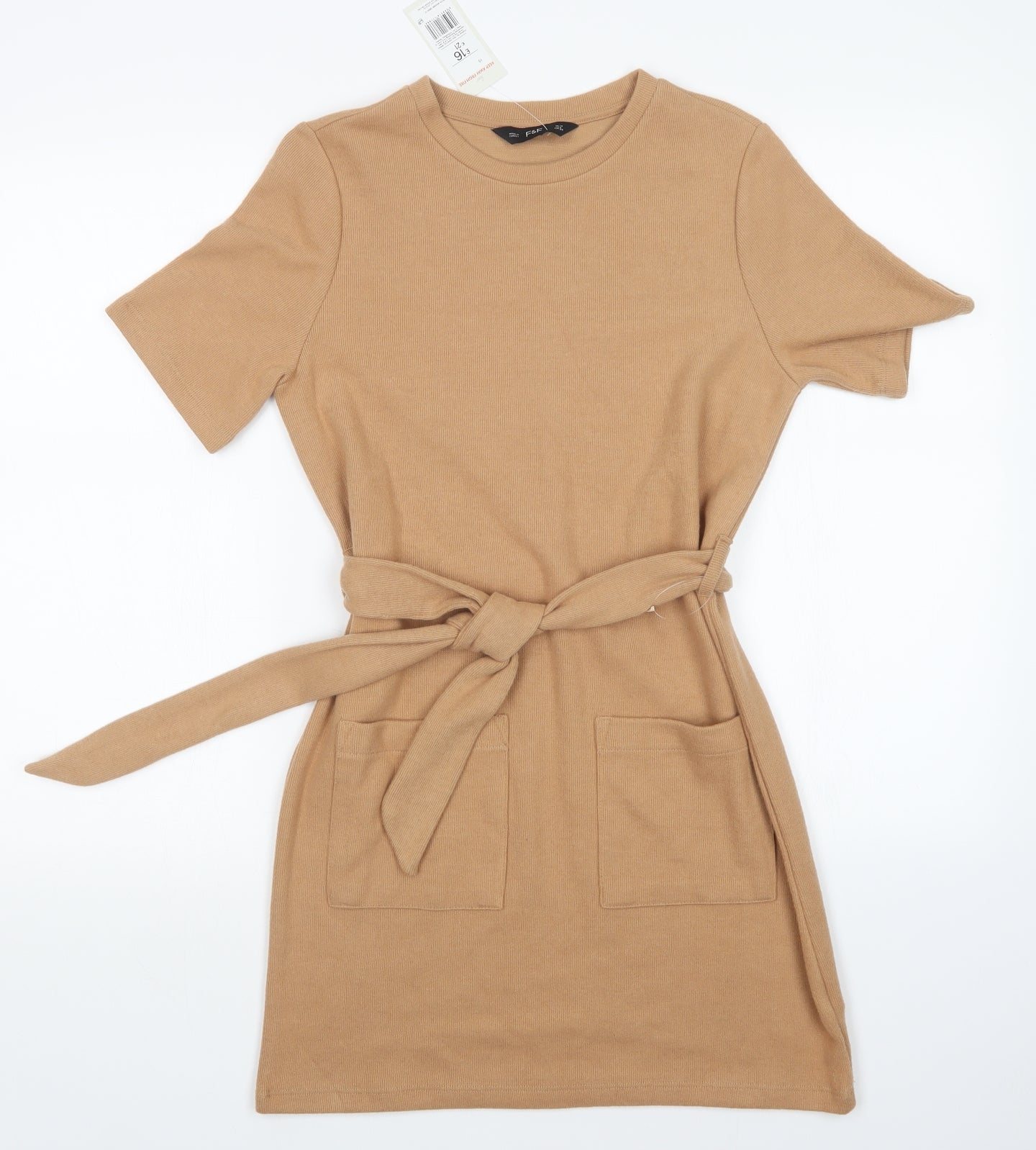 F&F Womens Brown   Jumper Dress  Size 10