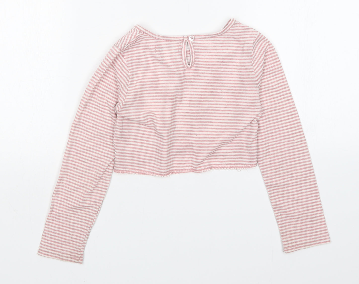 Primark Girls Pink Striped  Pullover T-Shirt Size 6-7 Years