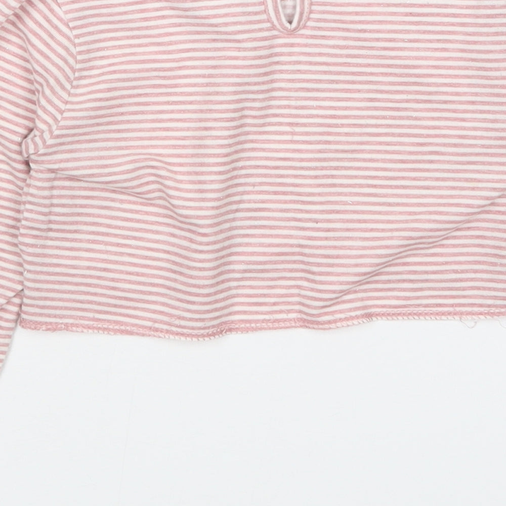 Primark Girls Pink Striped  Pullover T-Shirt Size 6-7 Years
