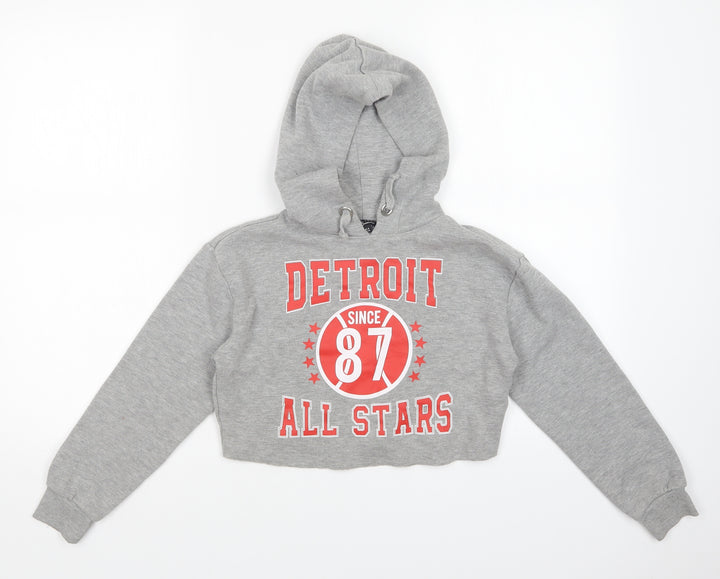 new look  Girls Grey   Pullover Hoodie Size 9 Years