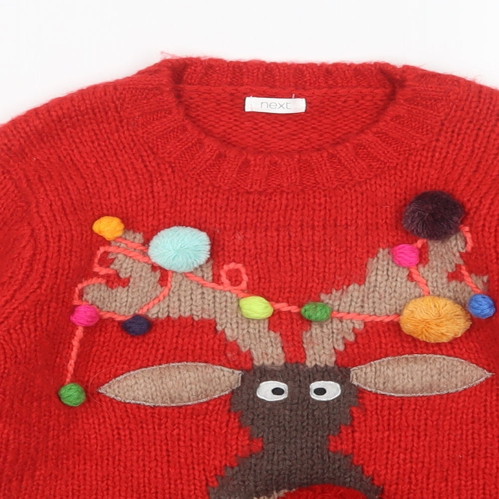 NEXT Boys Red   Pullover Jumper Size 8 Years  - Christmas