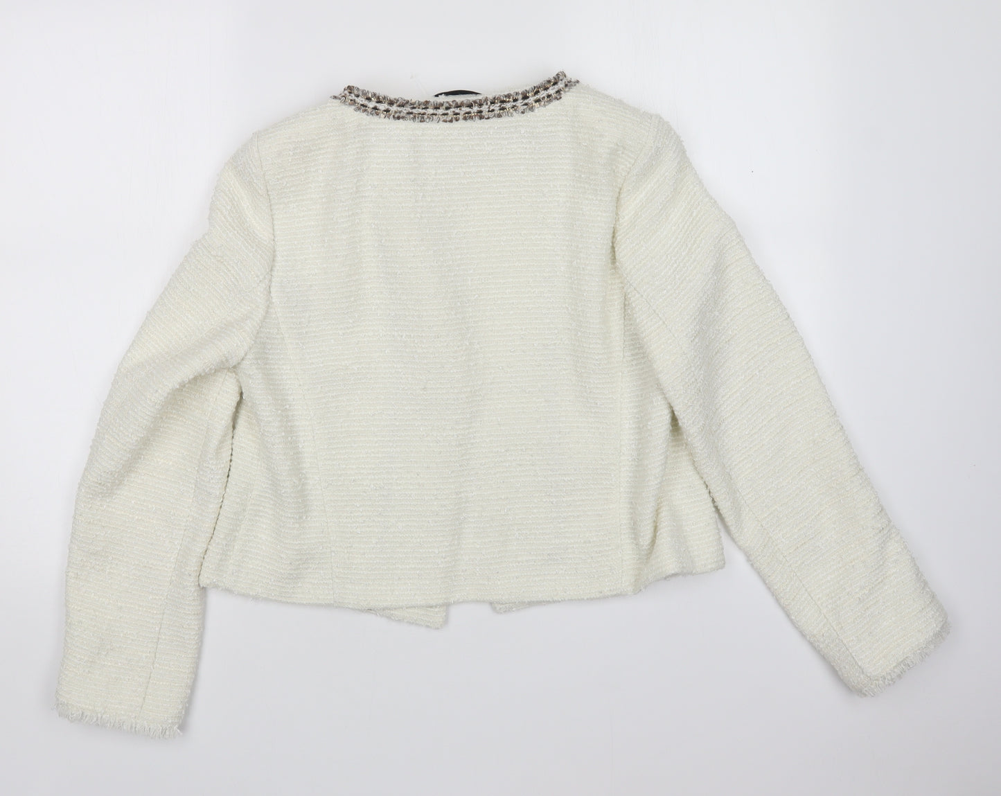M&S Womens White   Cardigan Jumper Size 12