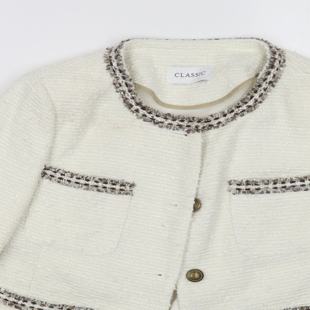 M&S Womens White   Cardigan Jumper Size 12