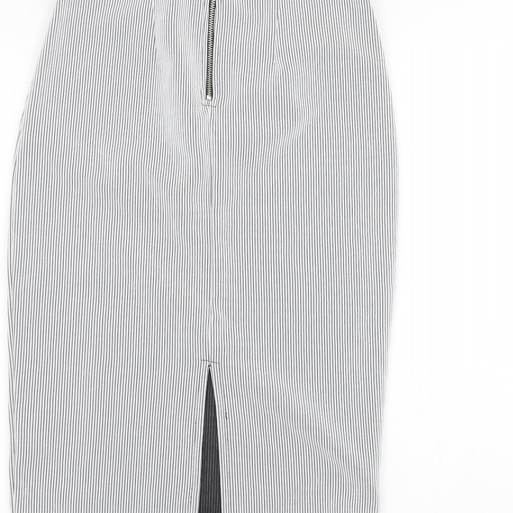 Topshop Womens White Striped  Pettiskirt Skirt Size 8