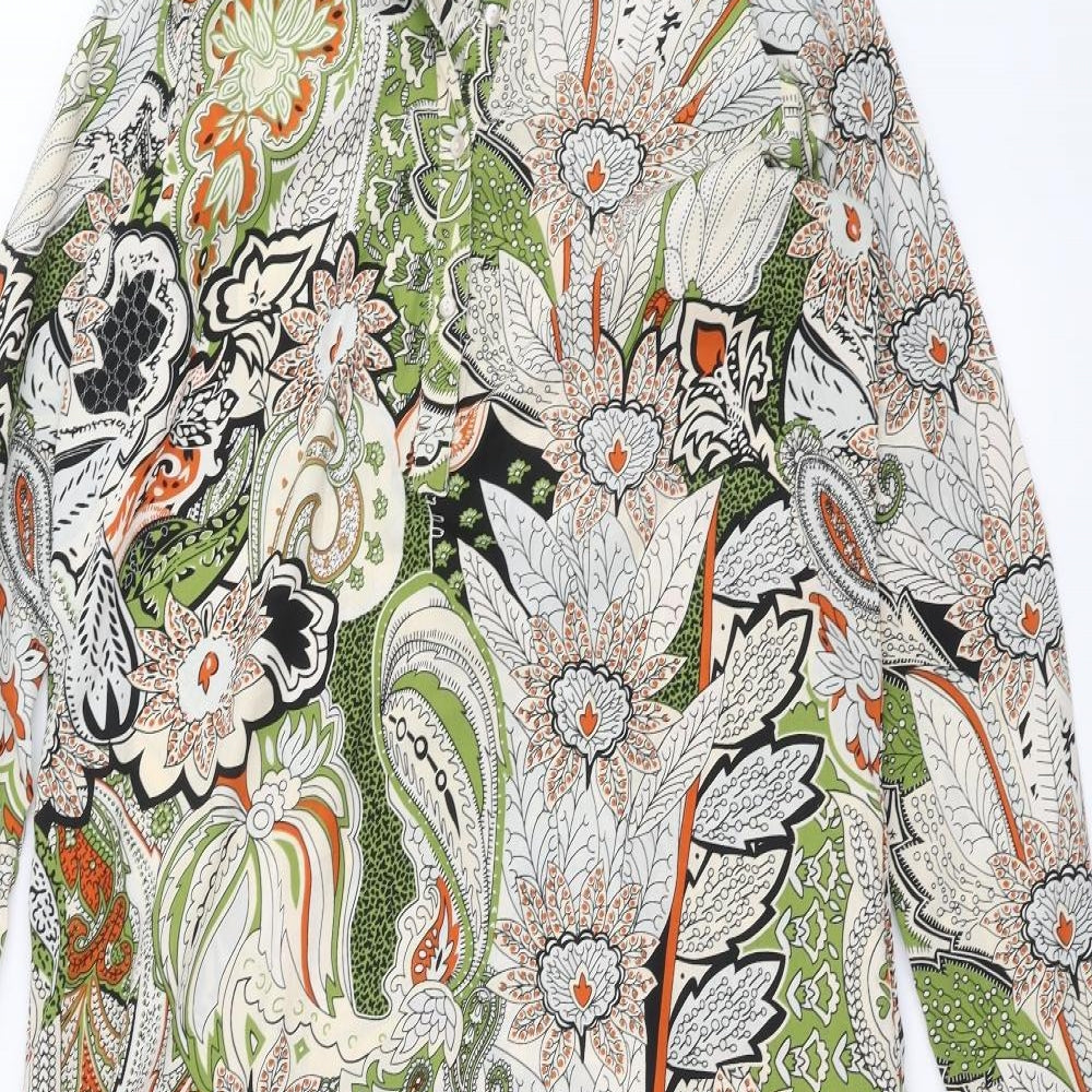 First and i Womens White Floral  A-Line  Size M