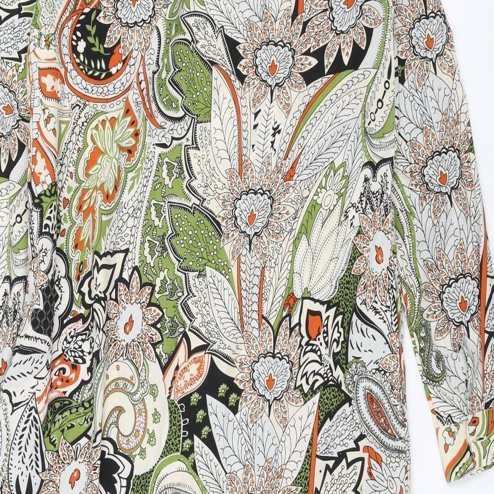 First and i Womens White Floral  A-Line  Size M