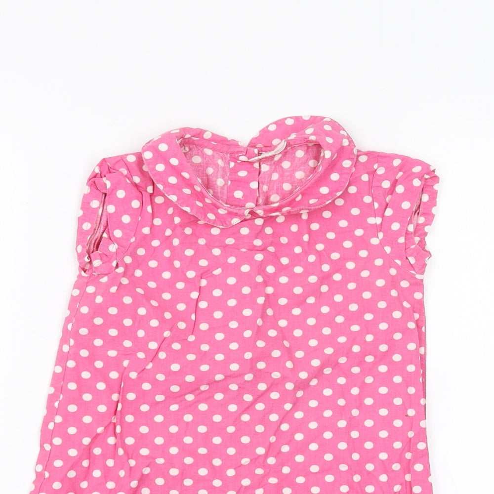 Ladybird Girls Pink Polka Dot  Basic Blouse Size 3-4 Years