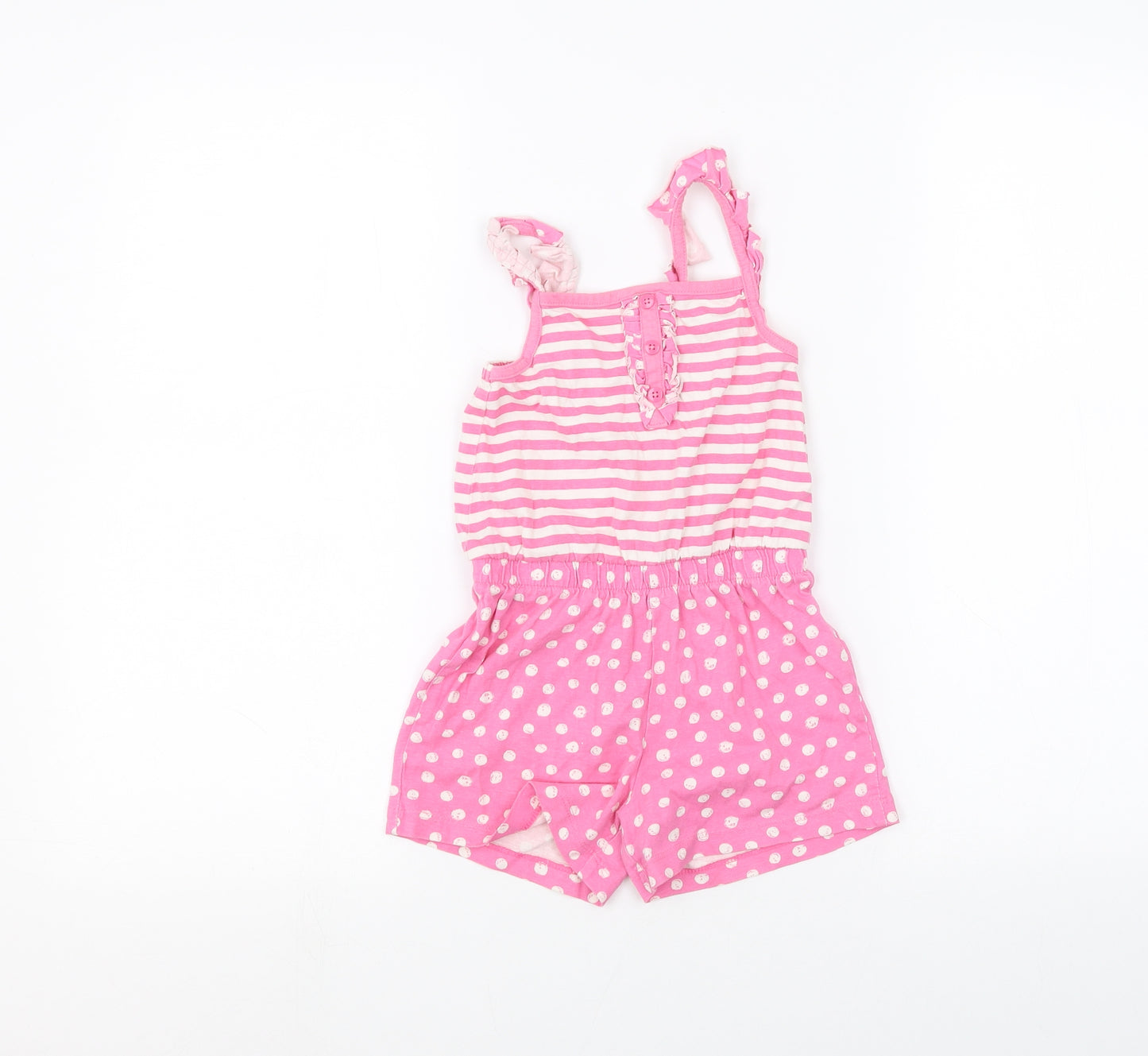 George Girls Pink Polka Dot  Playsuit One-Piece Size 3-4 Years