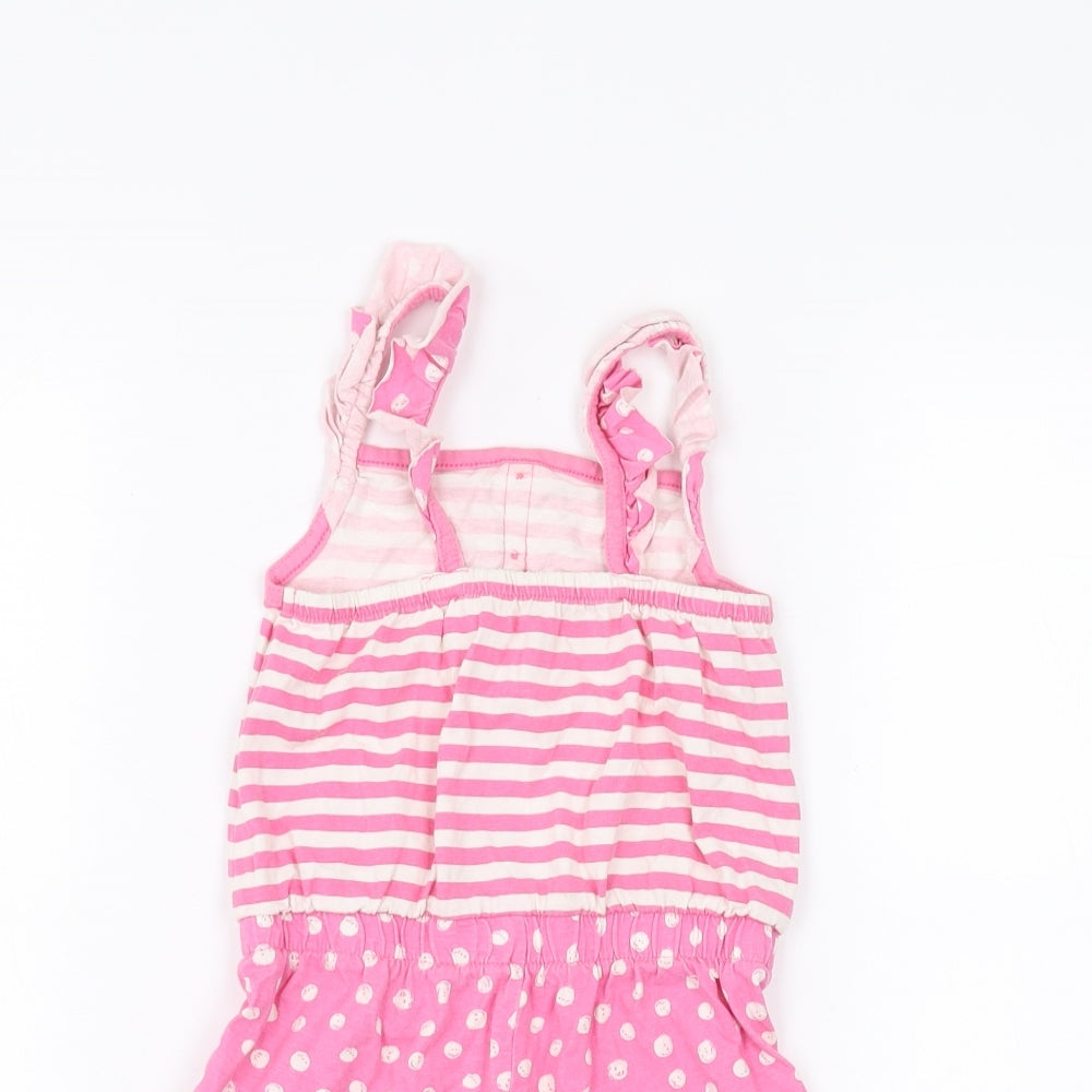 George Girls Pink Polka Dot  Playsuit One-Piece Size 3-4 Years