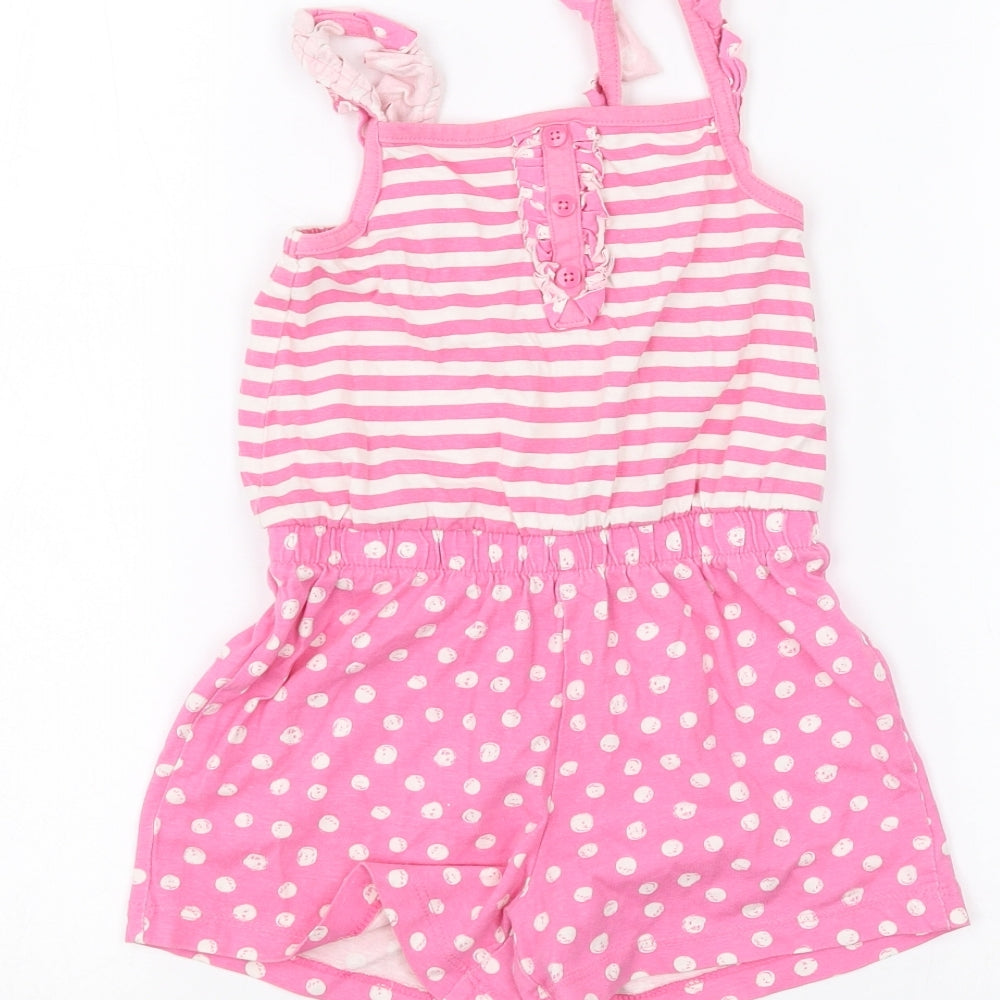 George Girls Pink Polka Dot  Playsuit One-Piece Size 3-4 Years