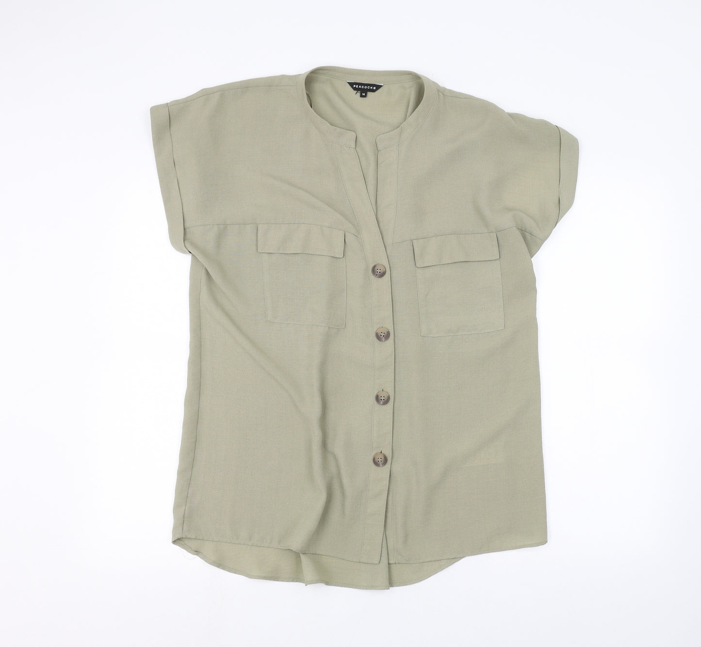 Peacocks Womens Green   Basic Button-Up Size 14