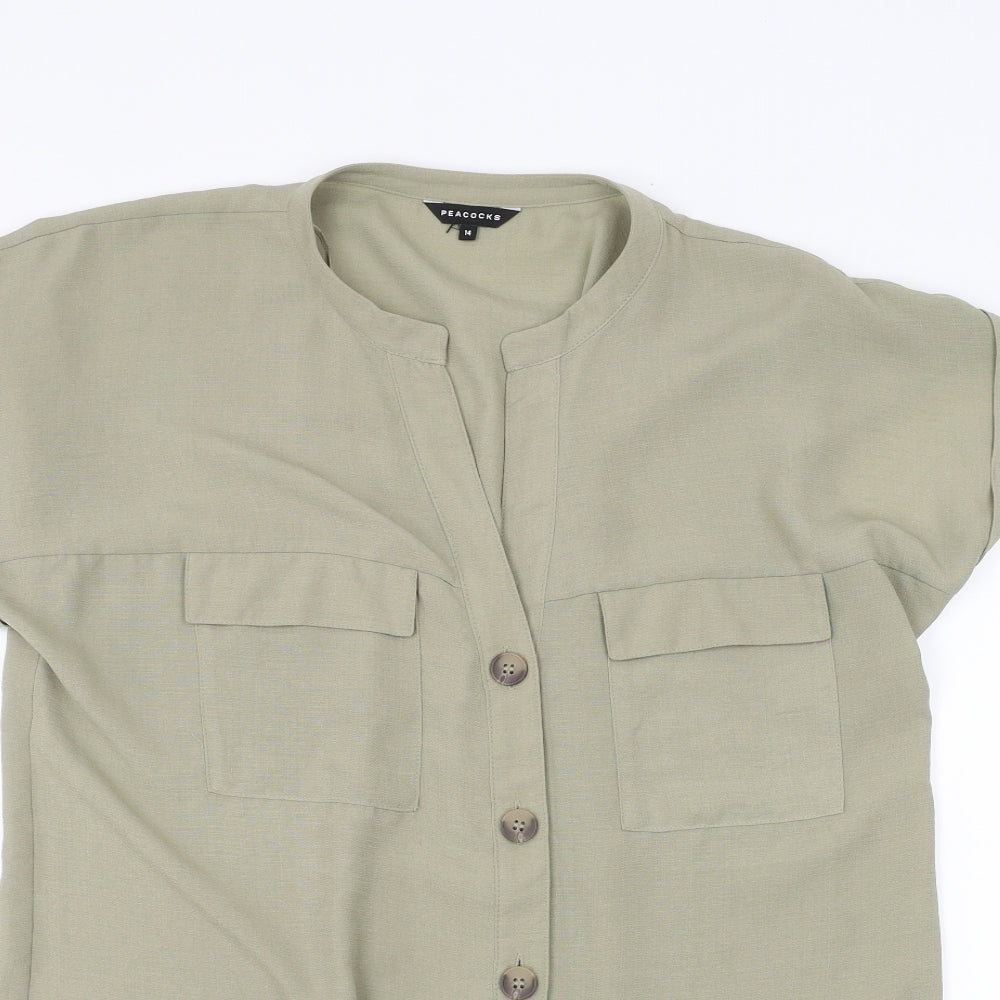 Peacocks Womens Green   Basic Button-Up Size 14