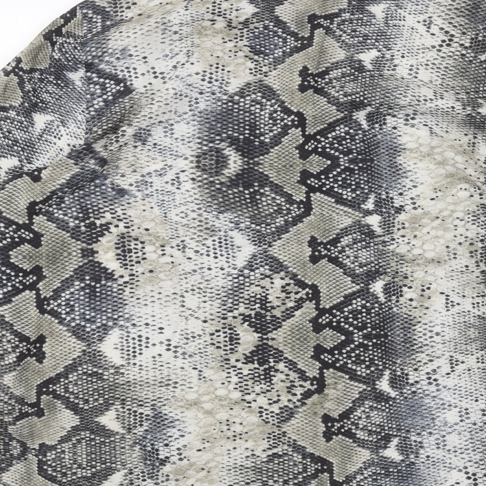 Primark Womens White Animal Print  Basic Button-Up Size 14