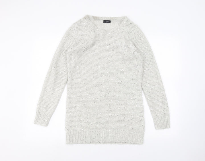F&F Womens Grey Pullover Jumper Size 10