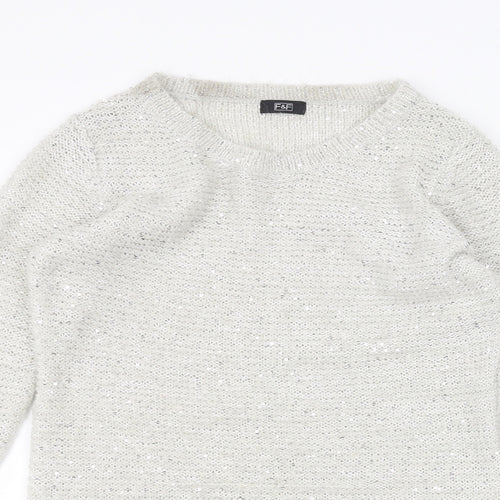 F&F Womens Grey   Pullover Jumper Size 10