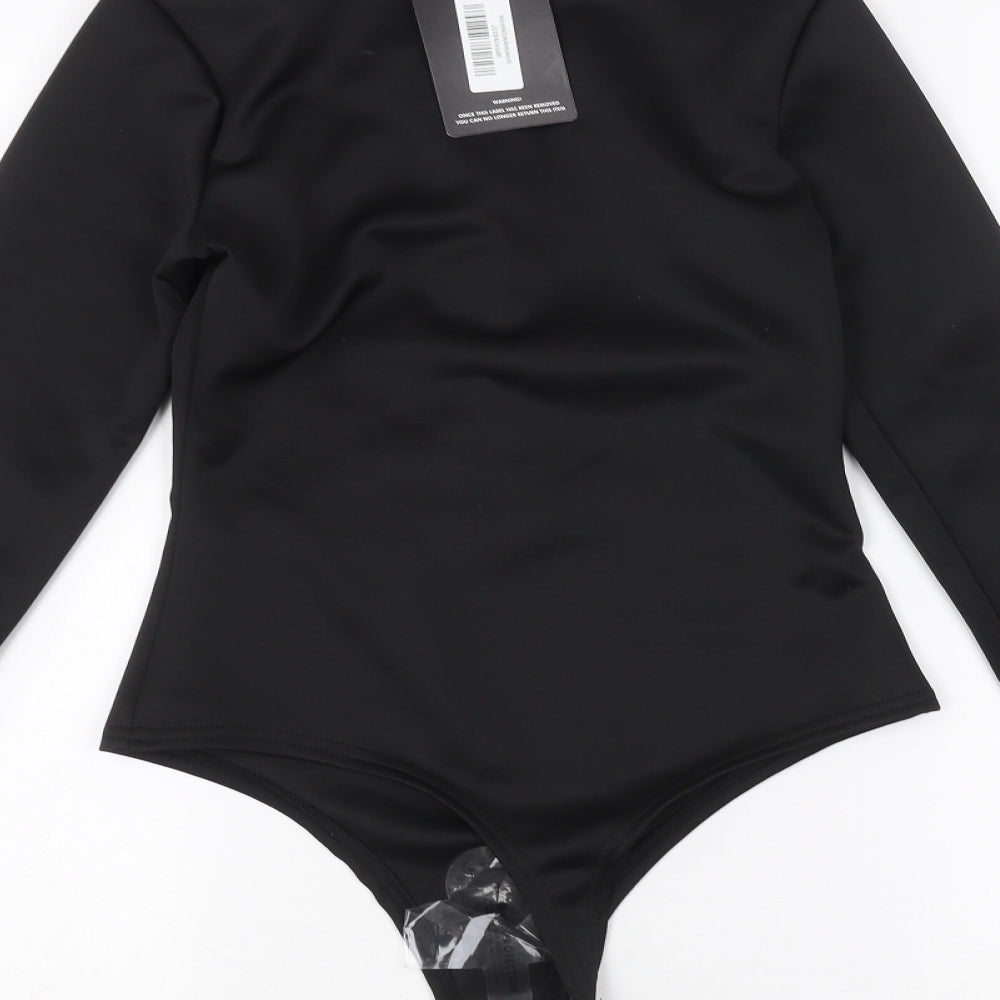 PRETTYLITTLETHING Womens Black   Bodysuit One-Piece Size 8