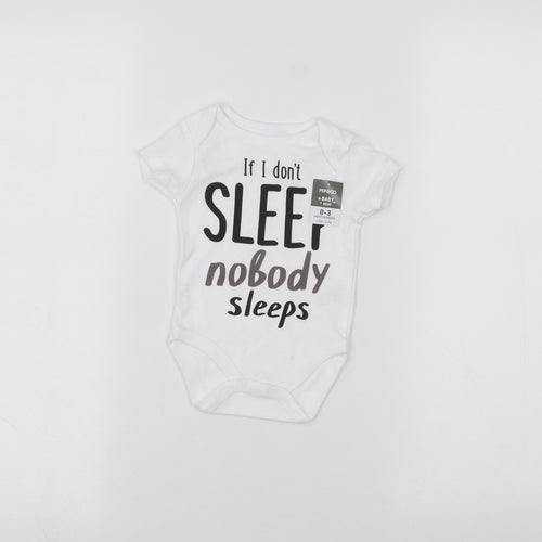 PEP&CO Baby White   Basic T-Shirt Size 0-3 Months
