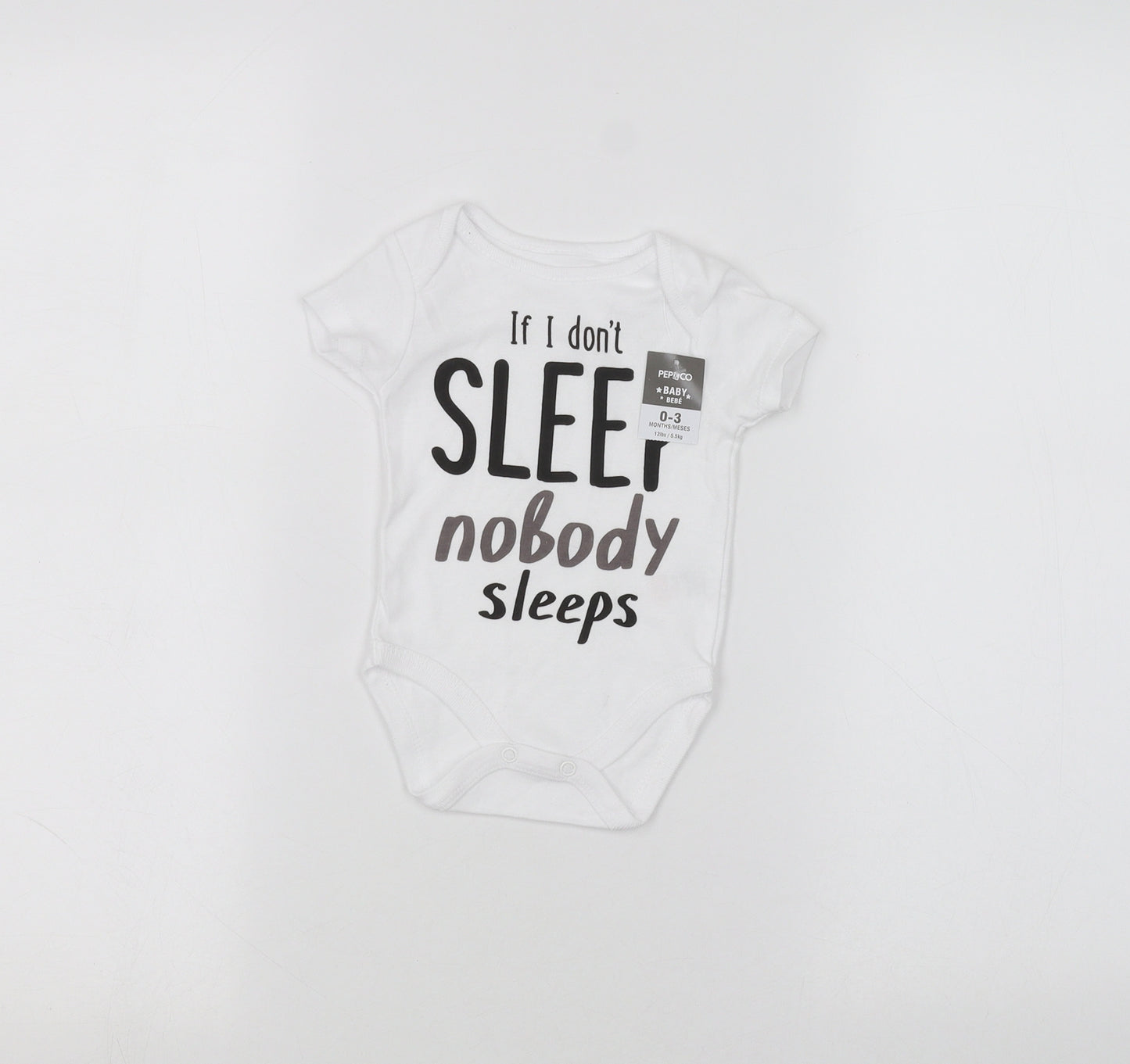 PEP&CO Baby White   Basic T-Shirt Size 0-3 Months