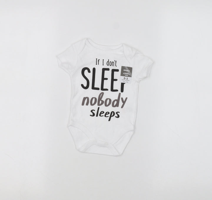 PEP&CO Baby White   Basic T-Shirt Size 0-3 Months