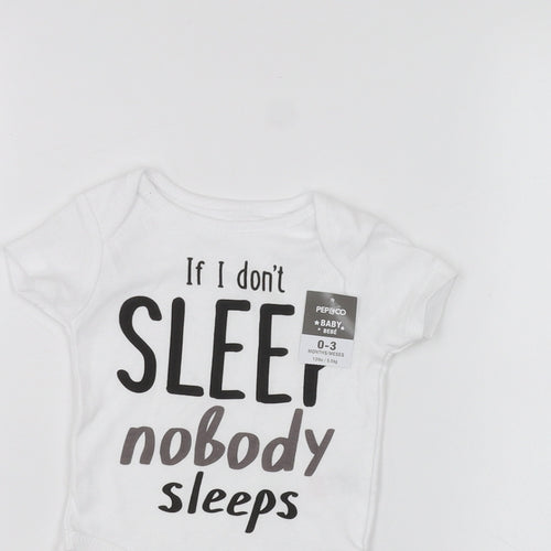 PEP&CO Baby White   Basic T-Shirt Size 0-3 Months