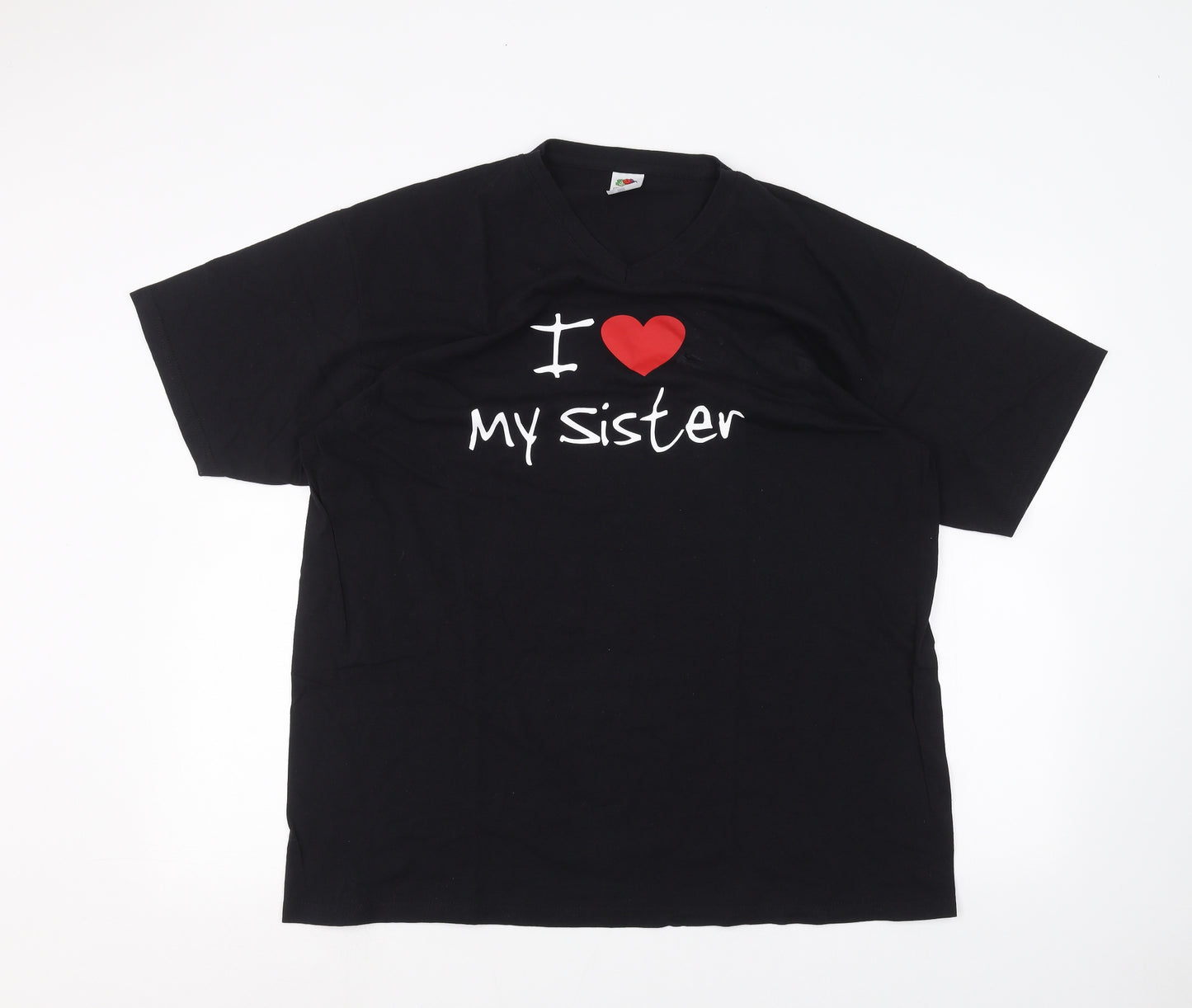 Fruit of the Loom Womens Black   Basic T-Shirt Size 2XL