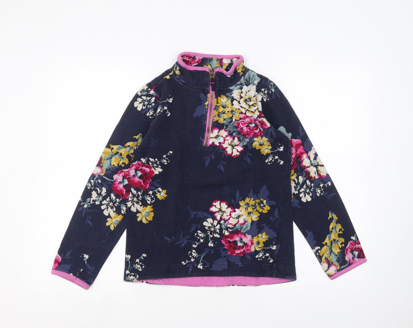 Joules Girls Blue Floral  Pullover Jumper Size 11-12 Years
