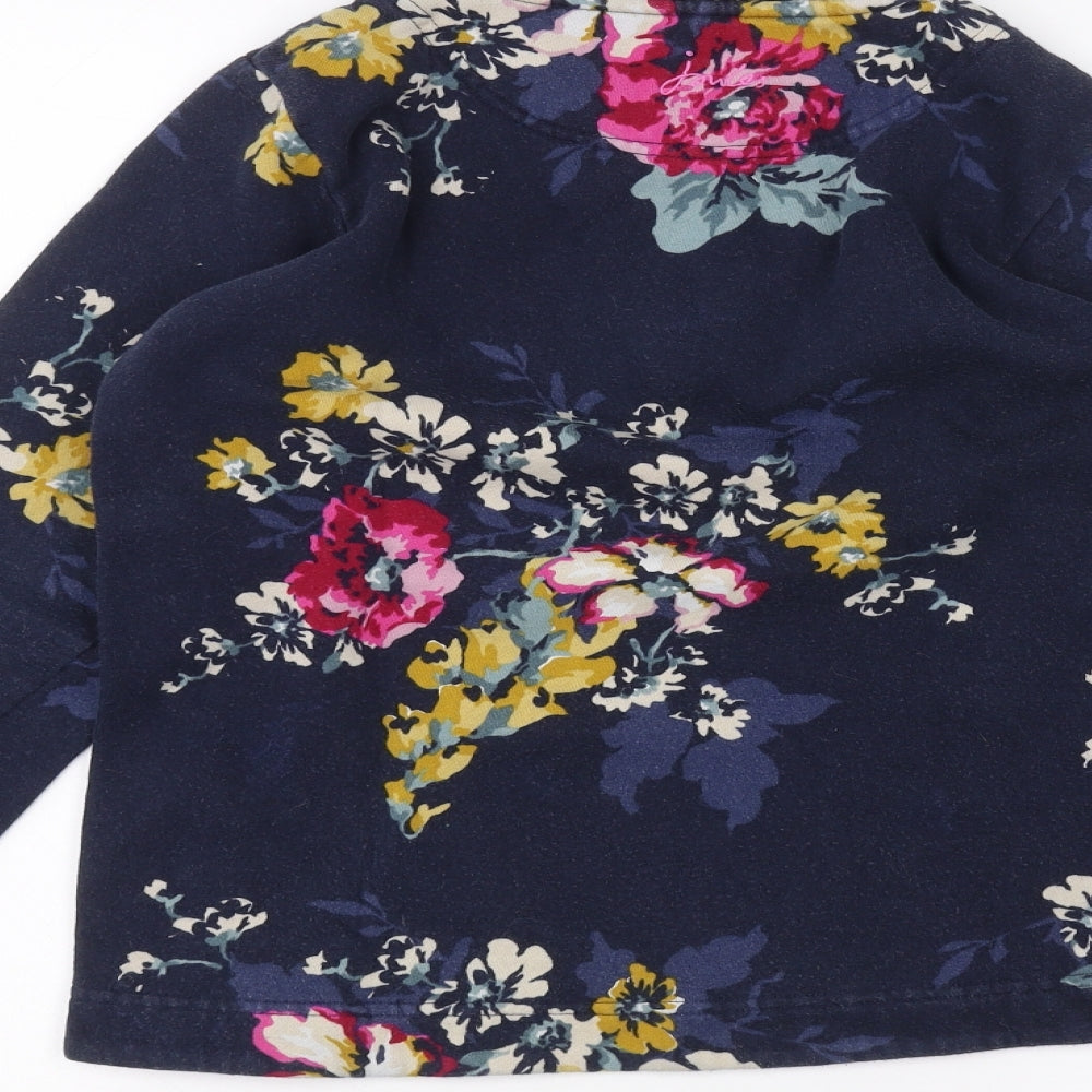 Joules Girls Blue Floral  Pullover Jumper Size 11-12 Years