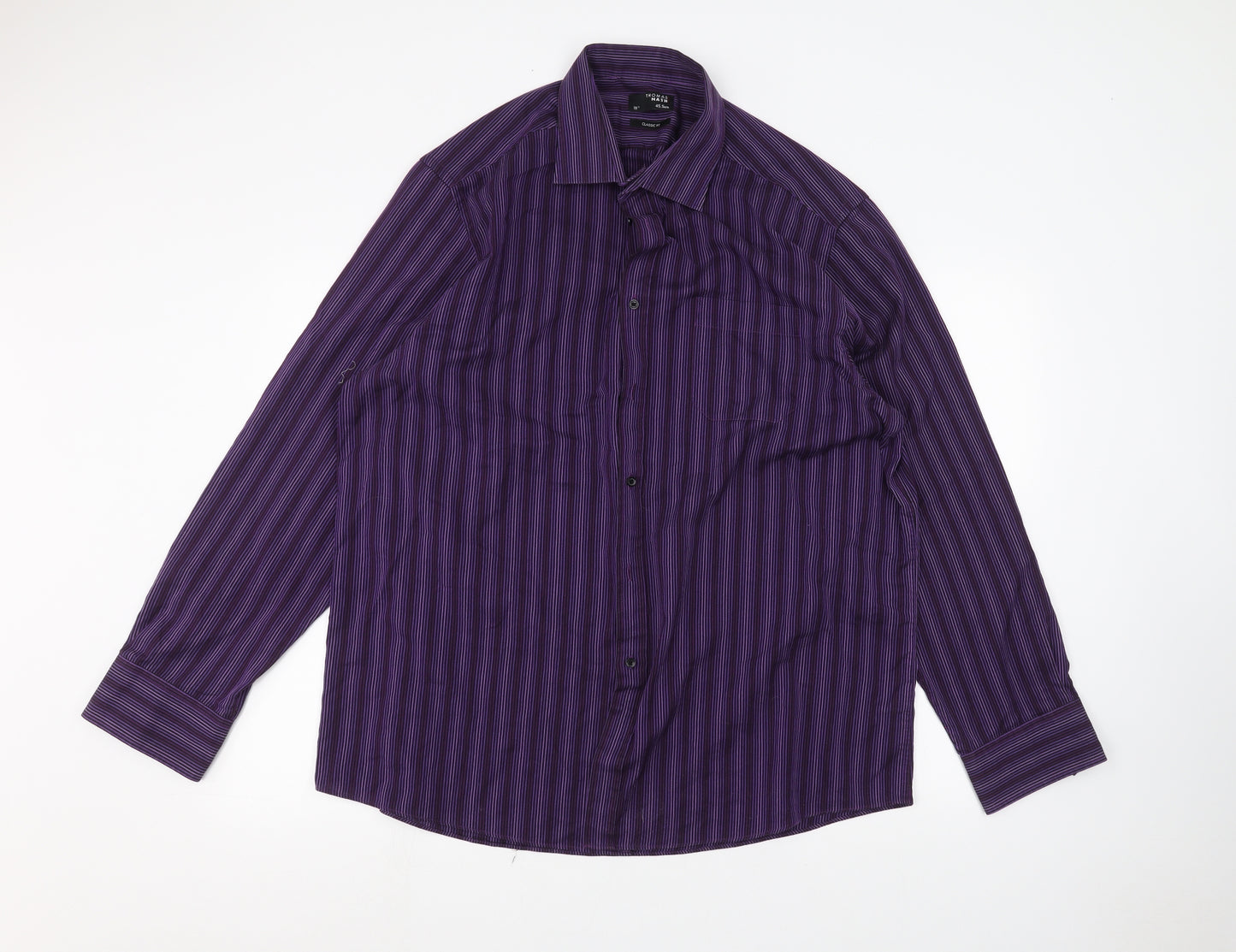 Thomas Nash Mens Purple    Dress Shirt Size 18