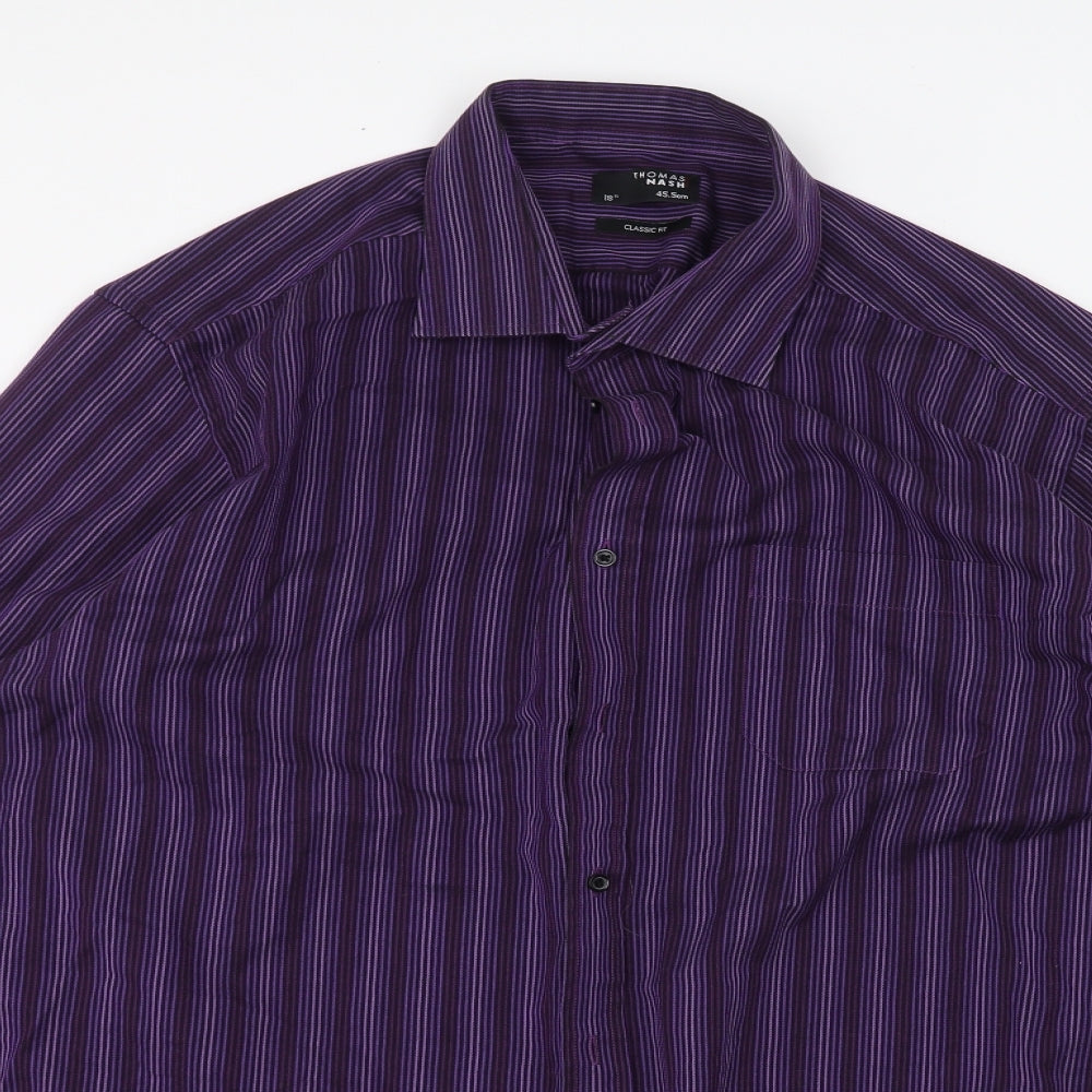 Thomas Nash Mens Purple    Dress Shirt Size 18