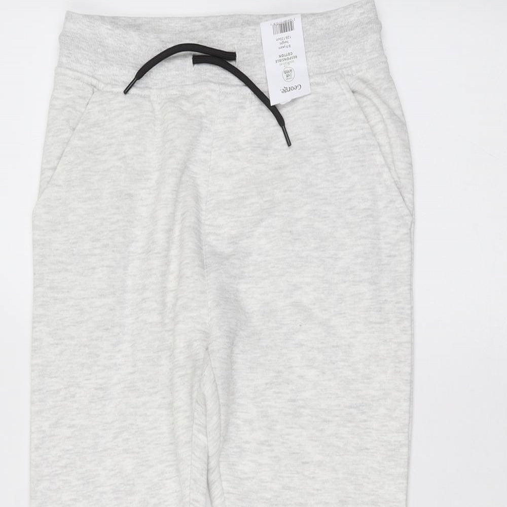 George Boys White   Sweatpants Trousers Size 8-9 Years