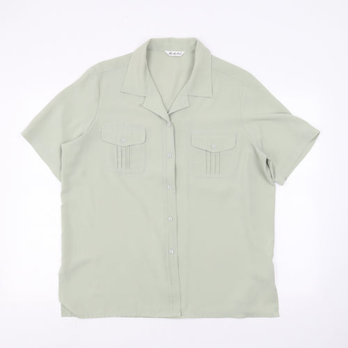 Berkertex Womens Green   Basic Button-Up Size 18