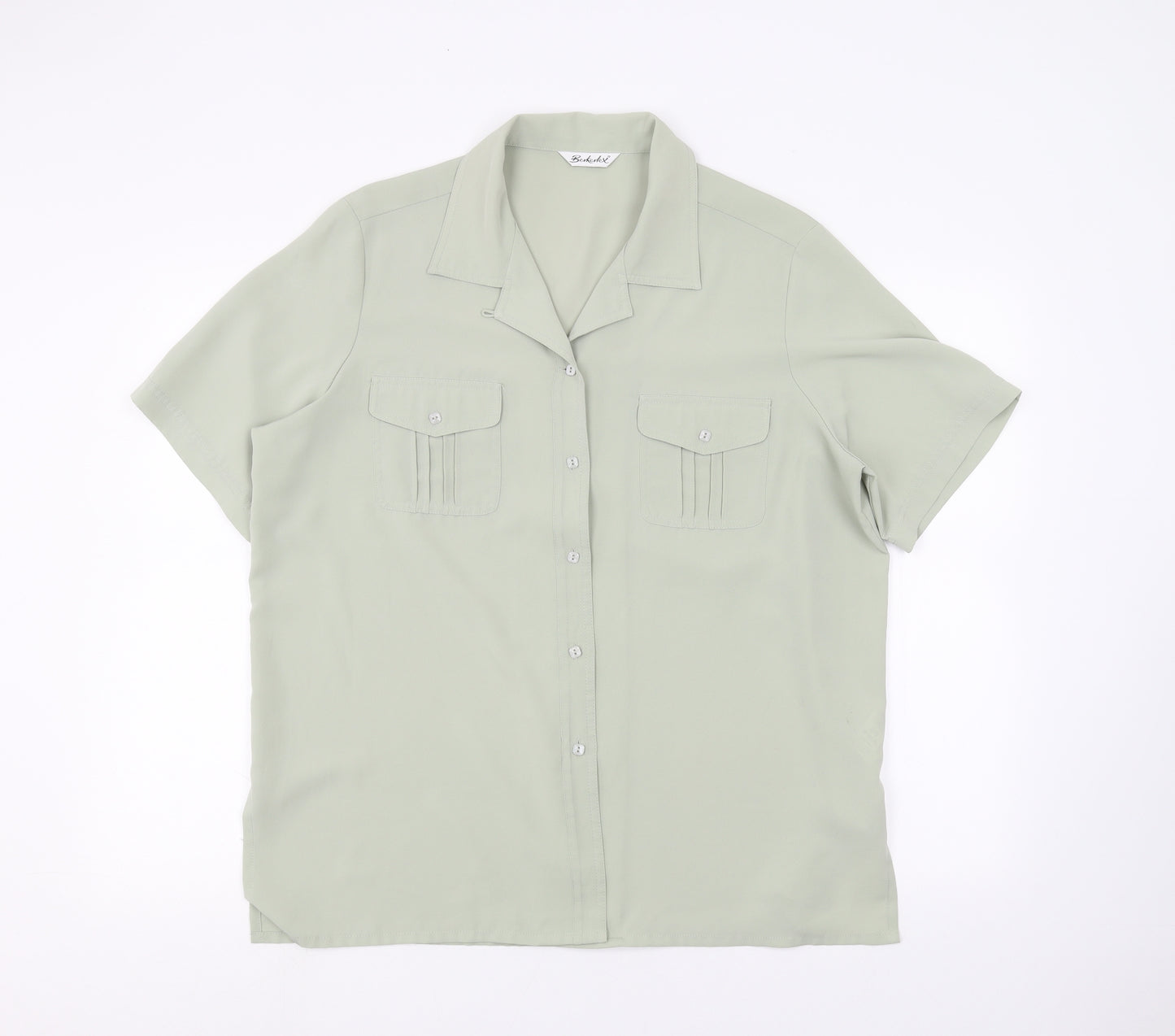 Berkertex Womens Green   Basic Button-Up Size 18