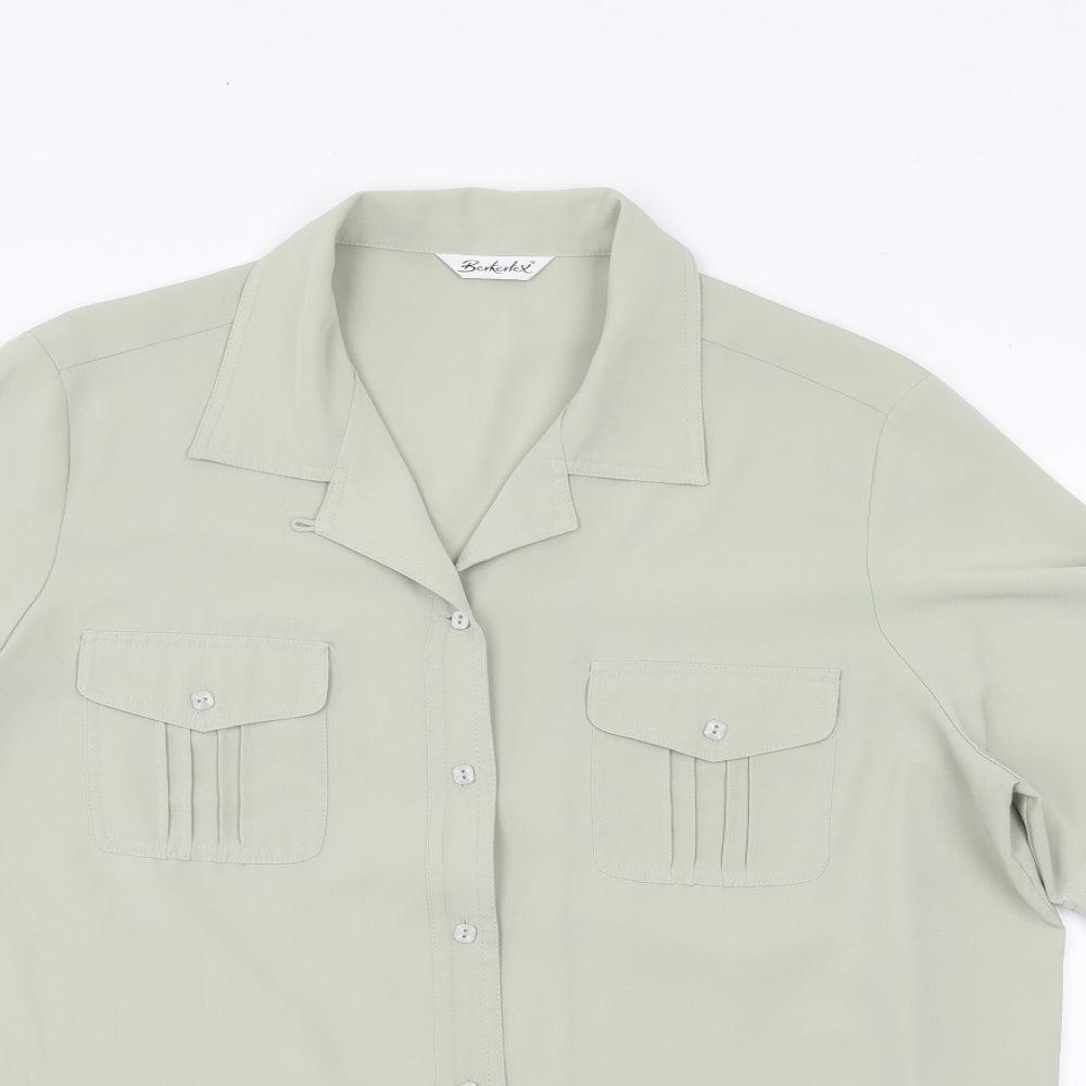 Berkertex Womens Green   Basic Button-Up Size 18