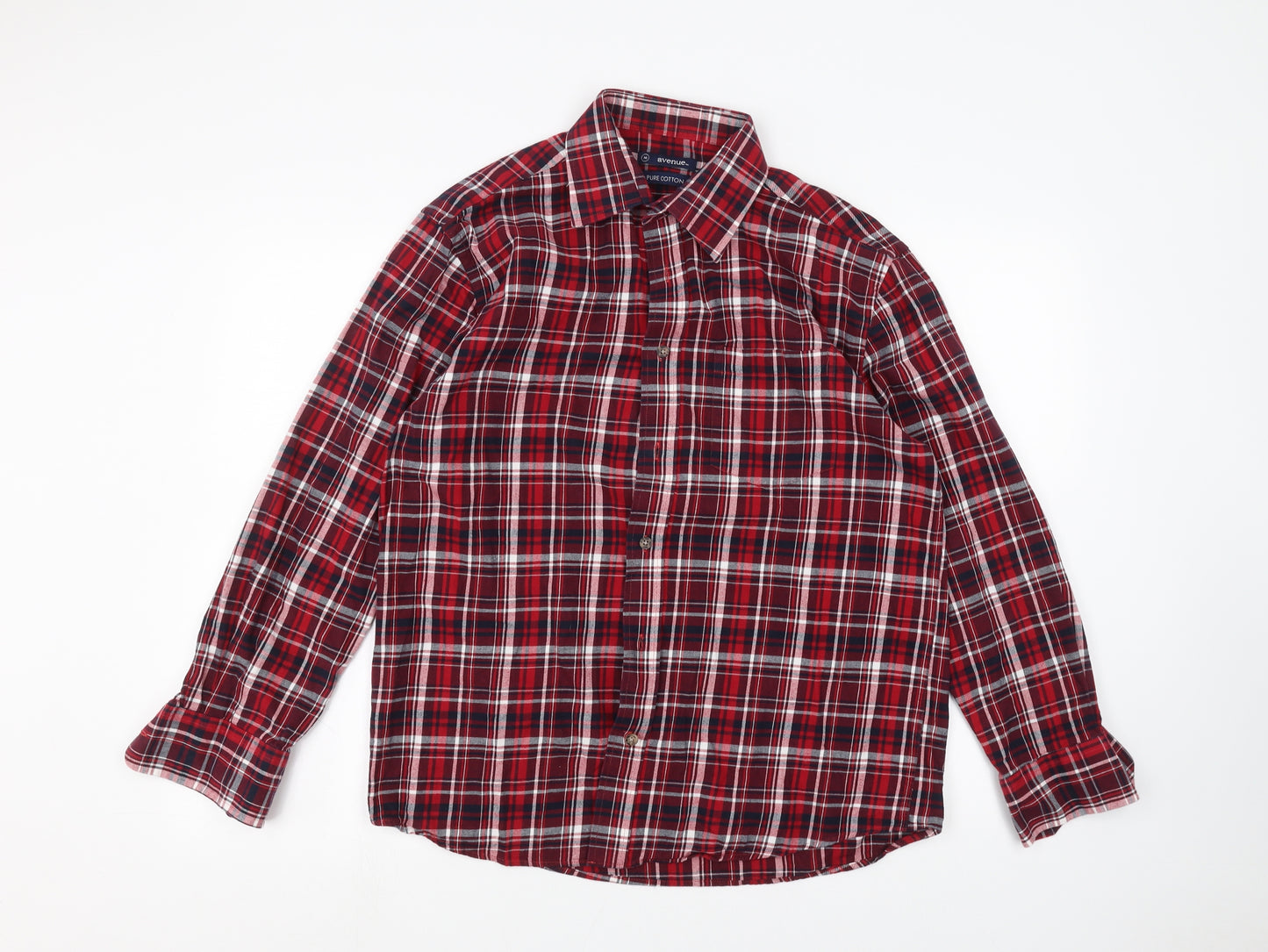 Avenue Mens Red    Dress Shirt Size M