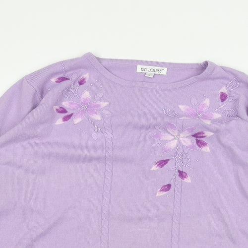 Fay Louise Womens Purple   Pullover Jumper Size L