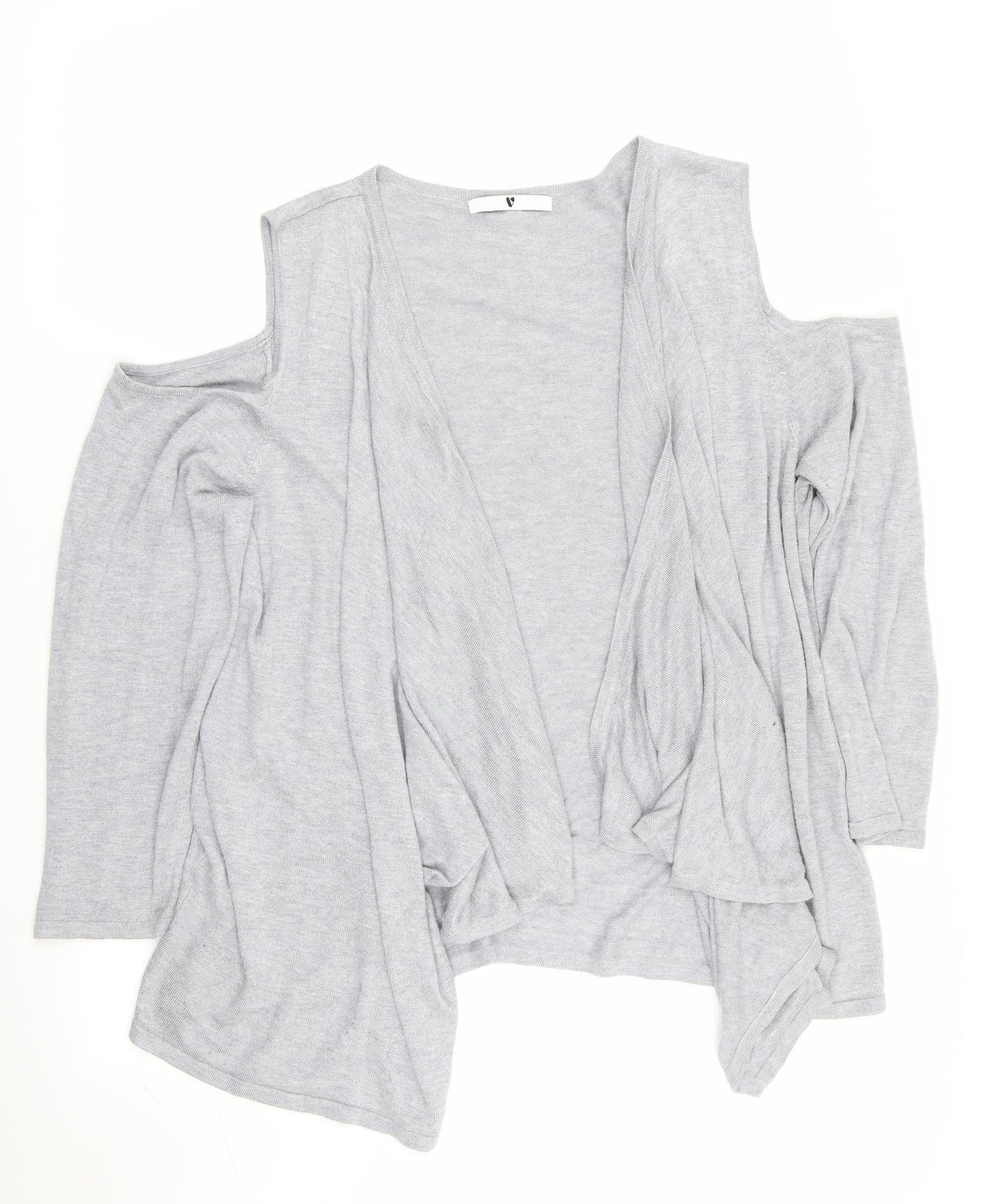 V By Very Womens Grey   Cardigan Jumper Size 24  - Waterfall Cardigan with cut away shoulders