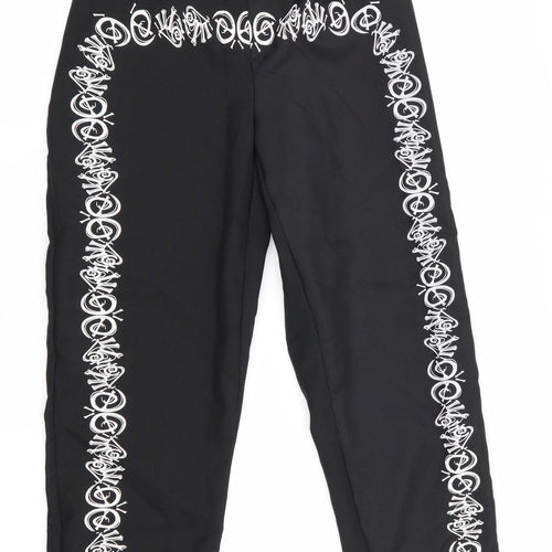 SMITHYS Womens Black Geometric  Bloomer Trousers Size S L27 in