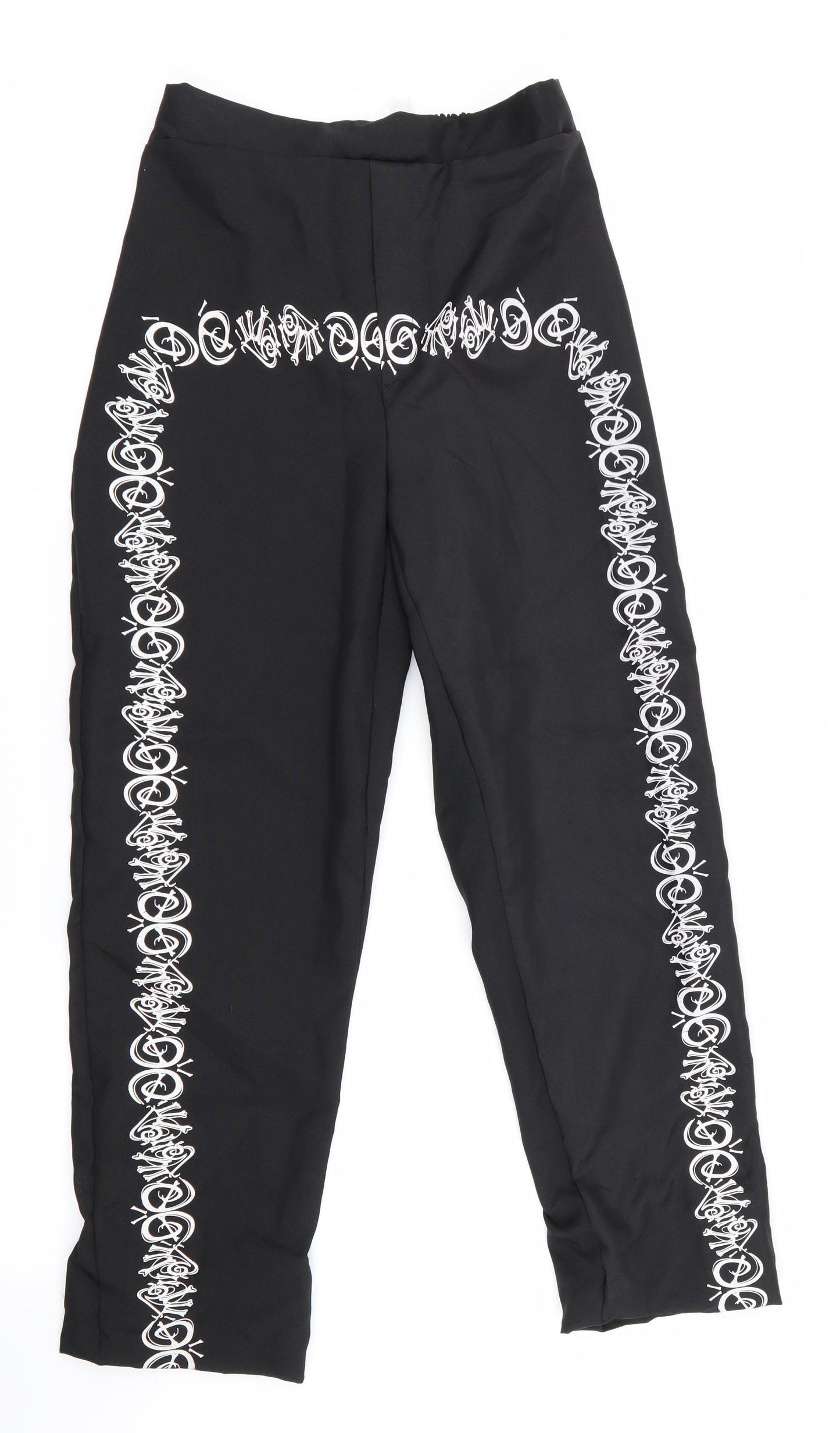 SMITHYS Womens Black Geometric  Bloomer Trousers Size S L27 in