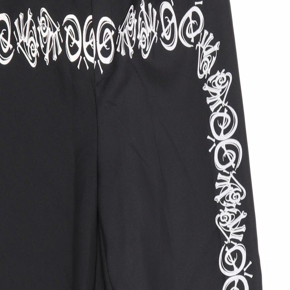 SMITHYS Womens Black Geometric  Bloomer Trousers Size S L27 in