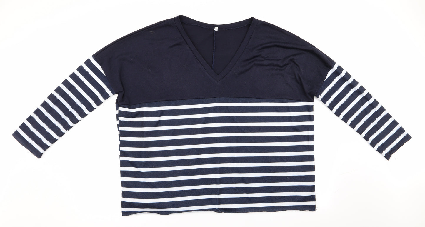 Preworn Womens Blue Striped  Pullover Jumper Size M