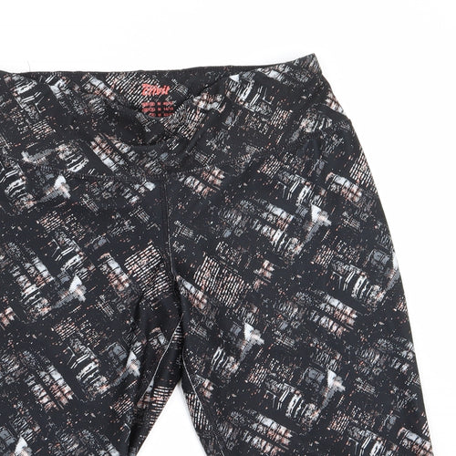 Crivit Womens Black Geometric  Cropped Leggings Size M L17 in