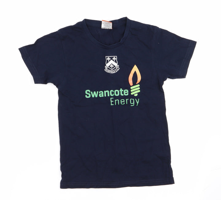 Uneek Boys Blue   Basic T-Shirt Size 7-8 Years  - Swancote Energy