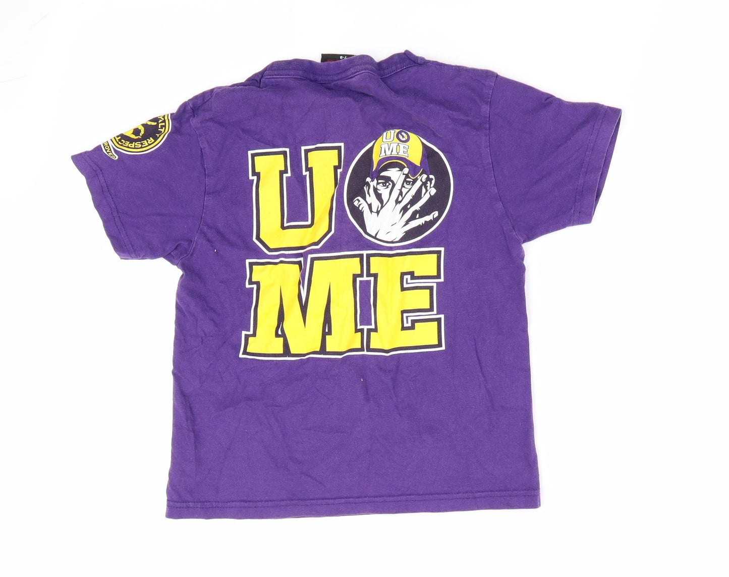 Authentic Wear Boys Purple   Basic T-Shirt Size 7-8 Years  - Never Give Up