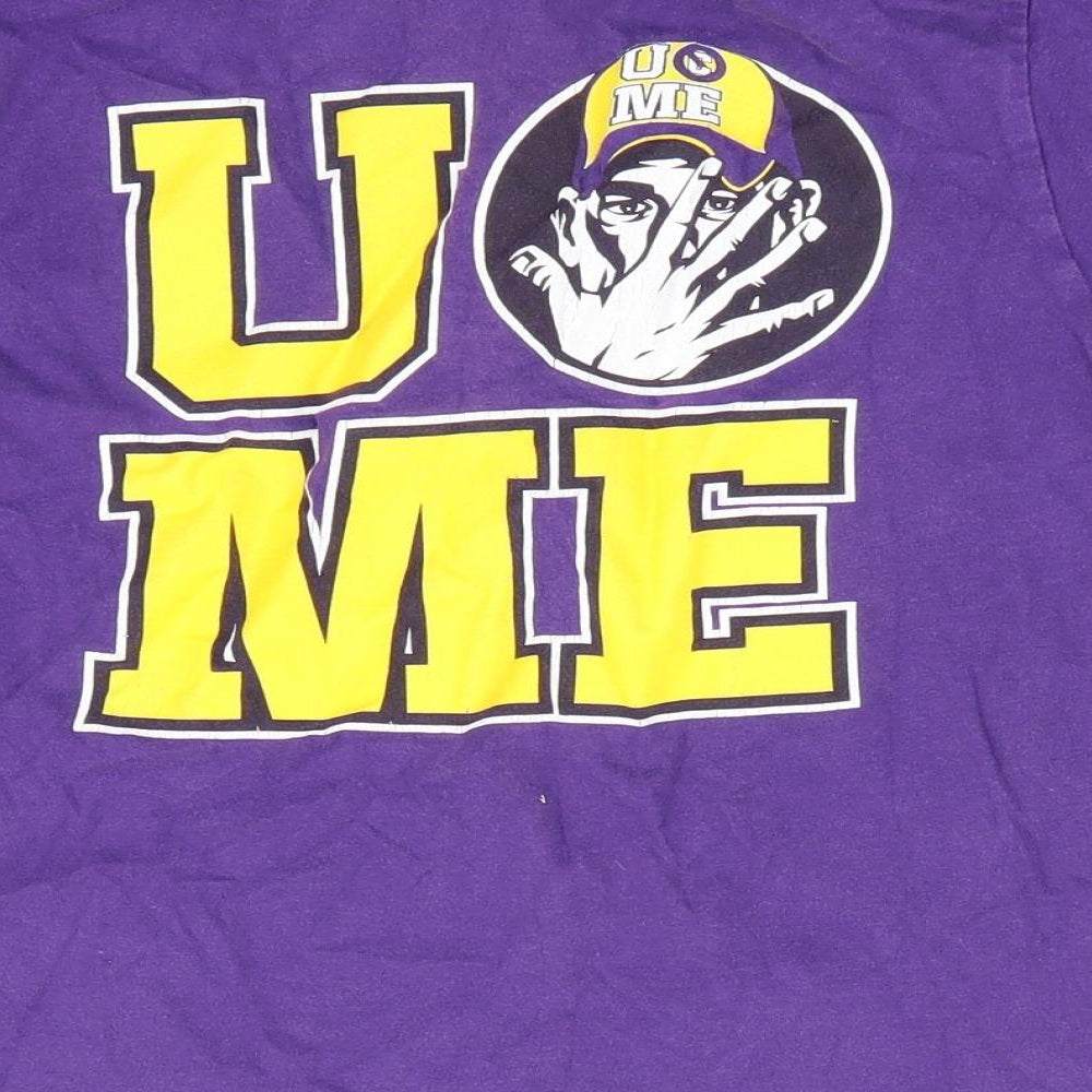 Authentic Wear Boys Purple   Basic T-Shirt Size 7-8 Years  - Never Give Up