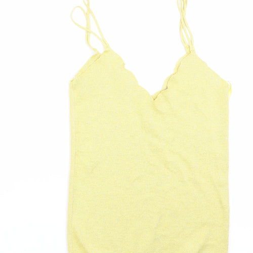 George Womens Yellow   Vest Jumper Size 8  - Sparkle Effect