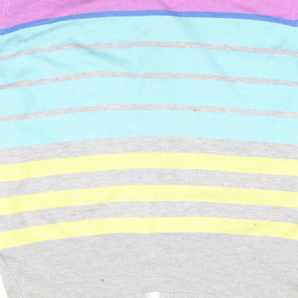 Marks and Spencer Womens Multicoloured Striped  Cardigan Jumper Size 12