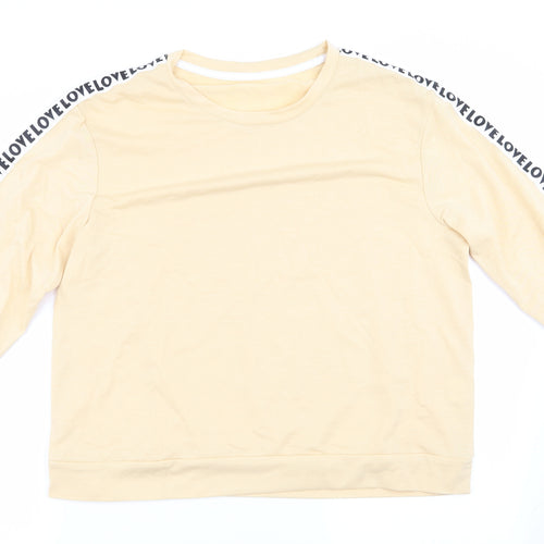 SheIn Womens Yellow   Pullover Sweatshirt Size L  - Love Love Love