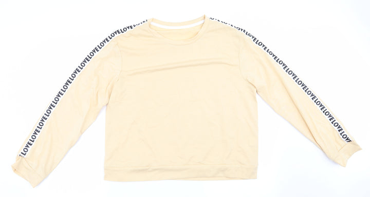SheIn Womens Yellow Pullover Sweatshirt Size L - Love Love Love
