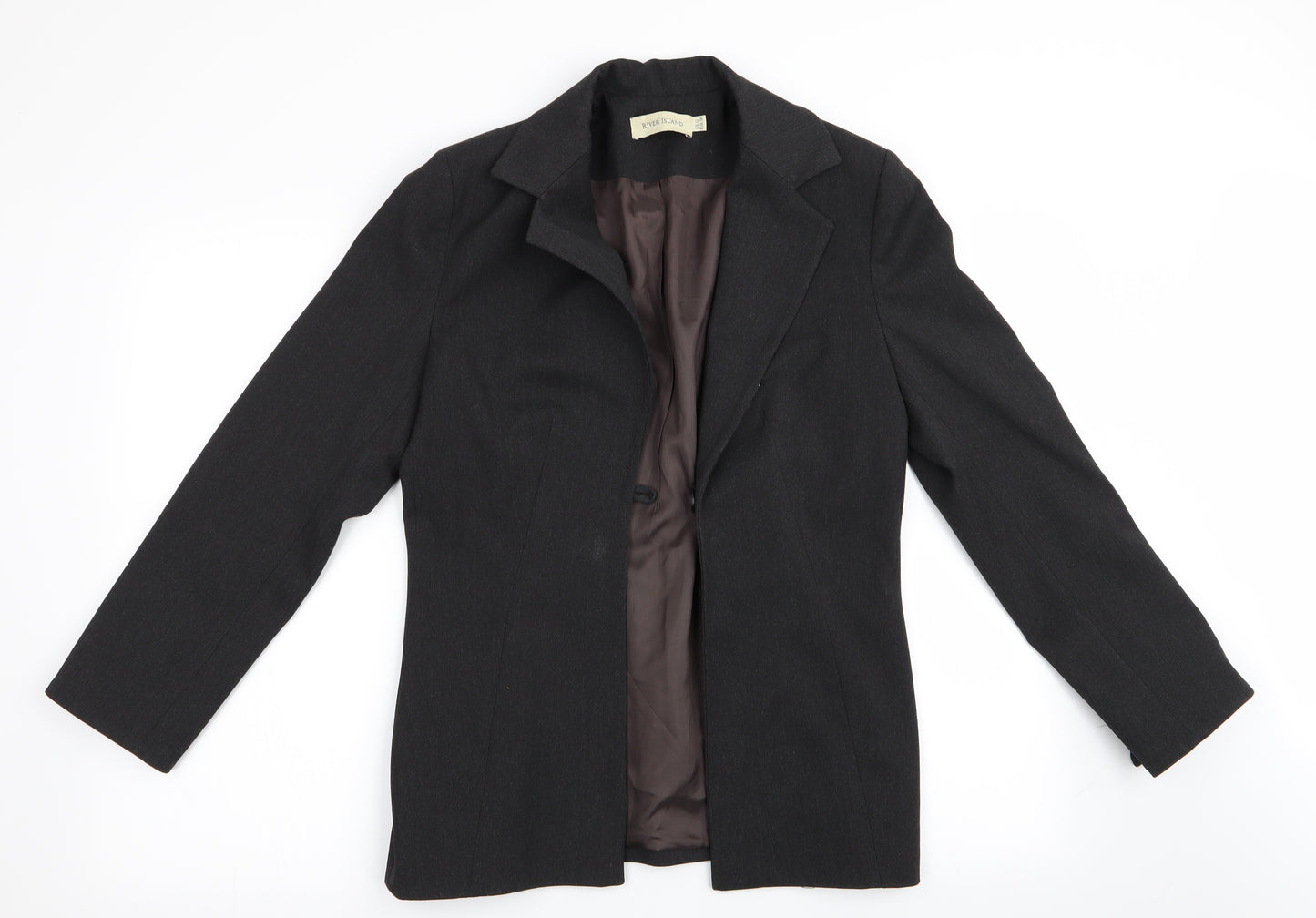 River Island Womens Grey   Jacket Blazer Size 12  - Detailed Sleeve
