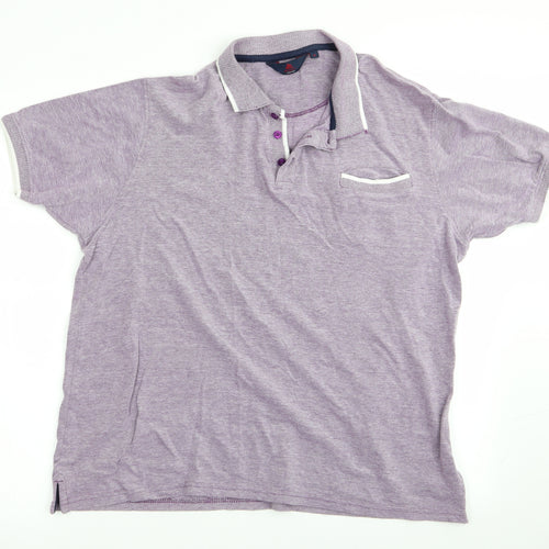 One Valley Mens Purple    Polo Size M